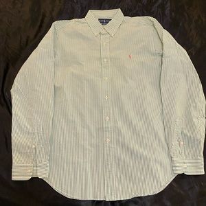 RALPH LAUREN Dress Shirt (16.5x35, green, Cotton)